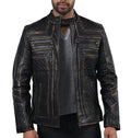 Fast Lemmy black sheepskin motorcycle jacket for men