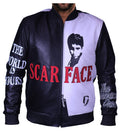 Scarface Tony Montana black and white sheepskin leather jacket for men