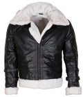 Arlesey black sheepskin B3 shearling bomber jacket for men