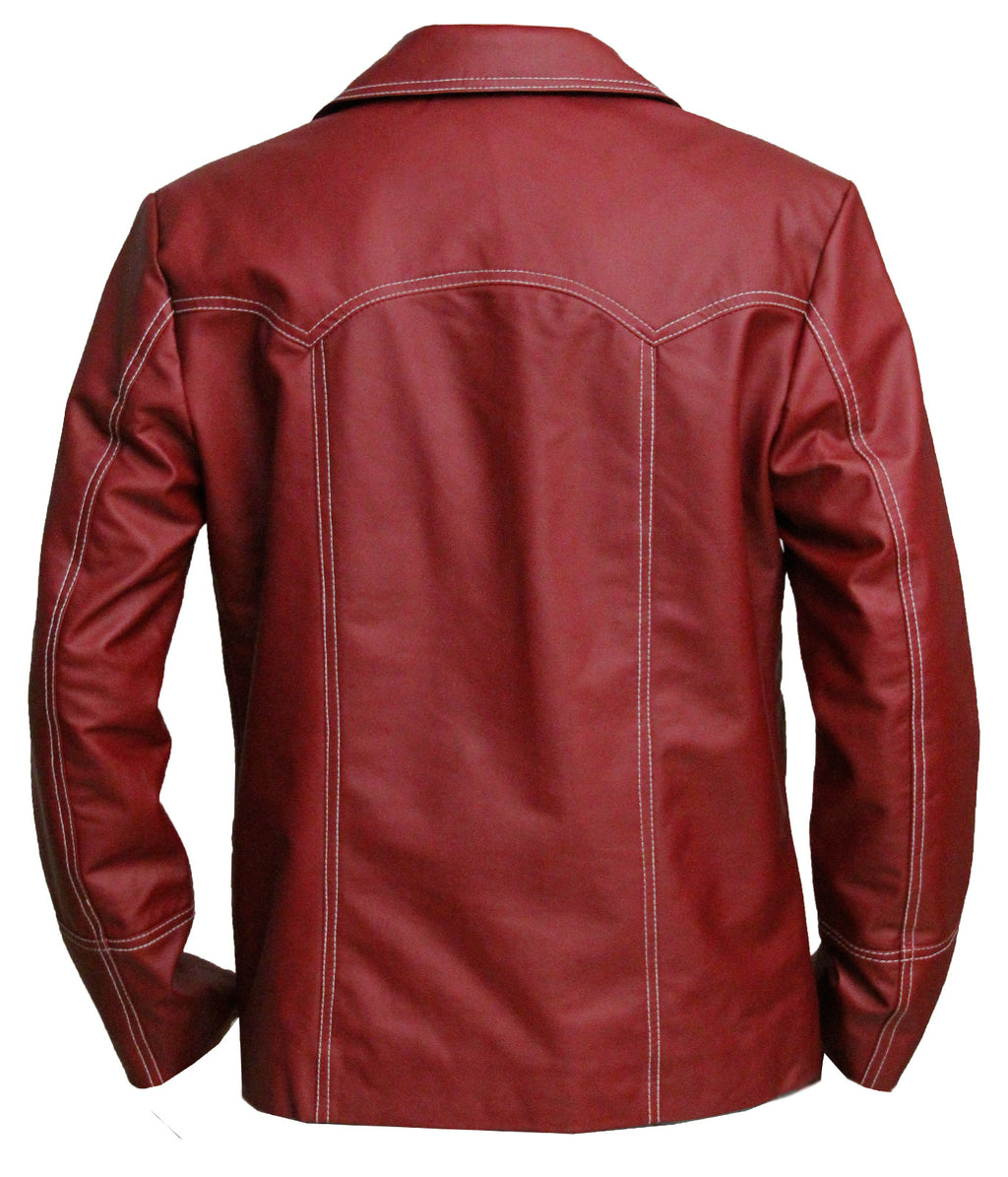 Tyler Durden Fight Club red genuine leather jacket, photo 3