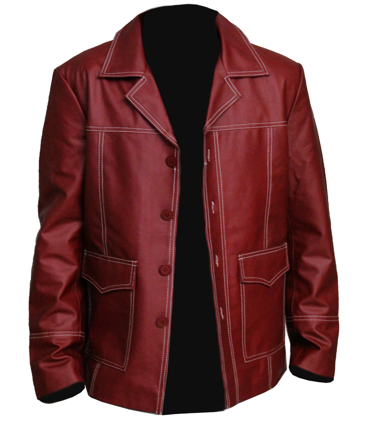 Tyler Durden Fight Club red genuine leather jacket, photo 2