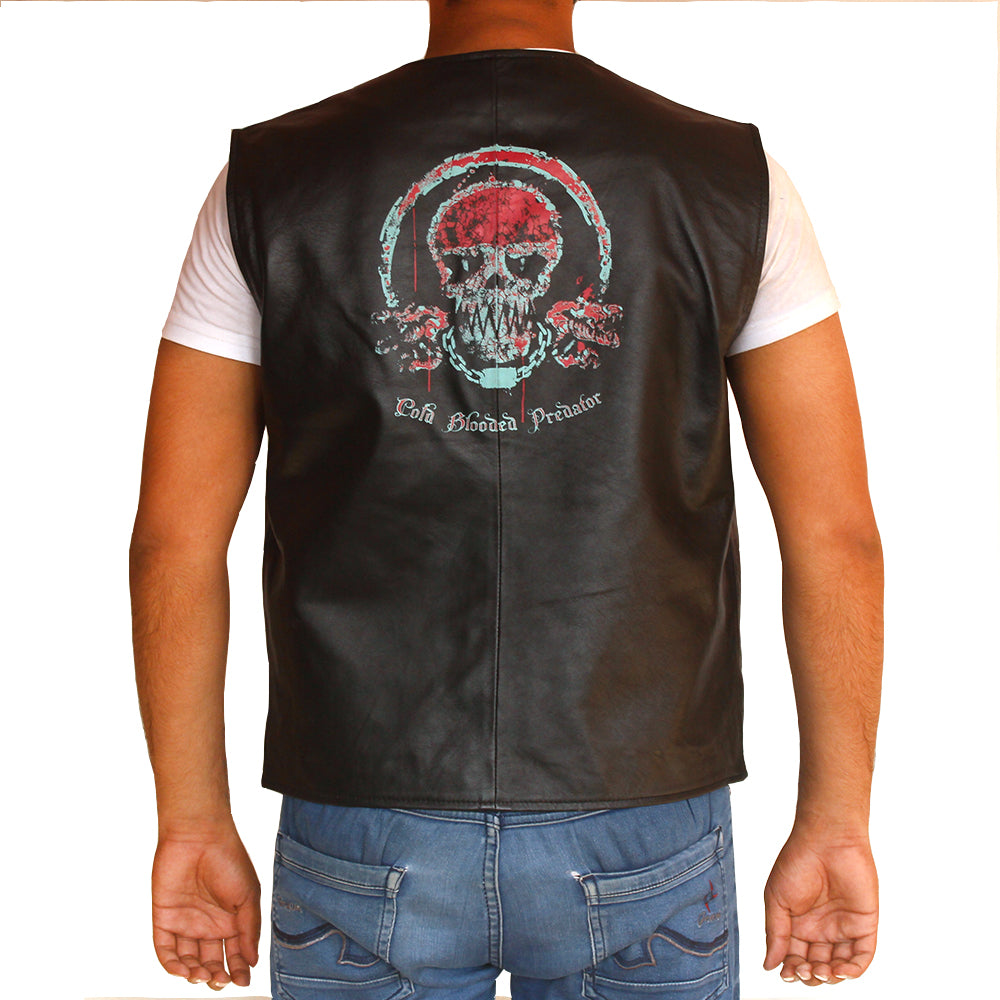 Cold Blooded cowhide leather biker jacket for men