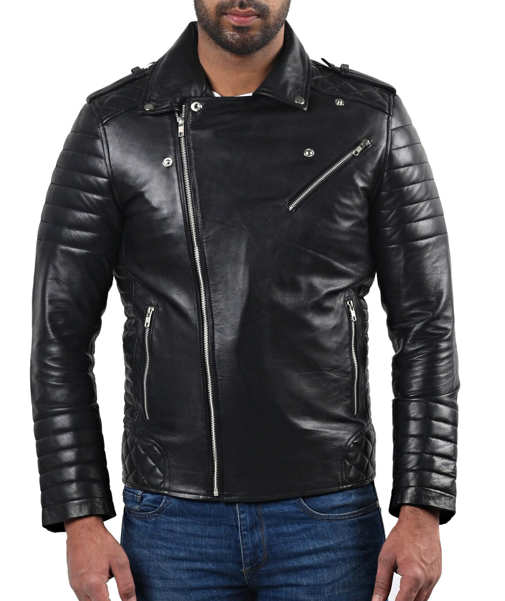 Native American tribal black sheepskin leather jacket, photo 4