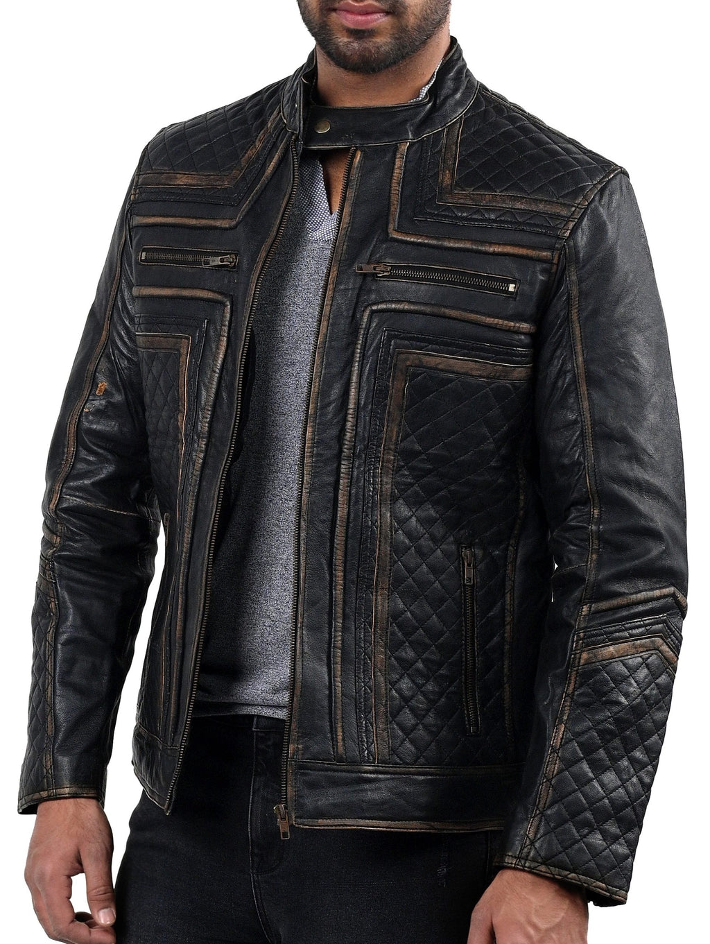 Fast Lemmy black sheepskin motorcycle jacket, photo 6
