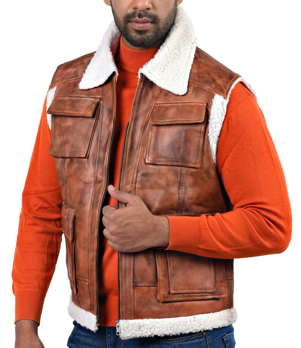 Axbridge tan sheepskin aviator vest, photo 2