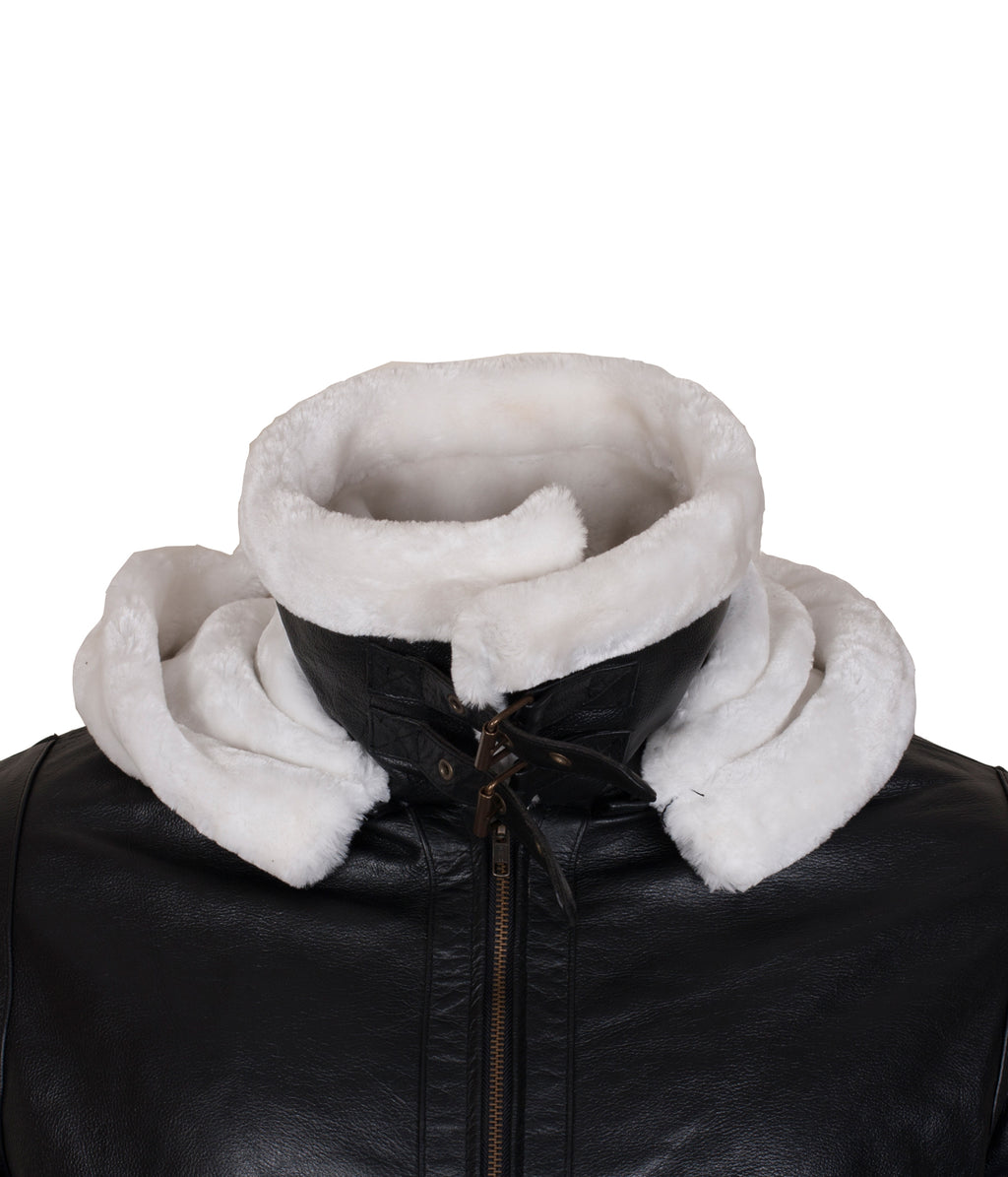Arlesey black sheepskin B3 shearling bomber jacket, photo 3
