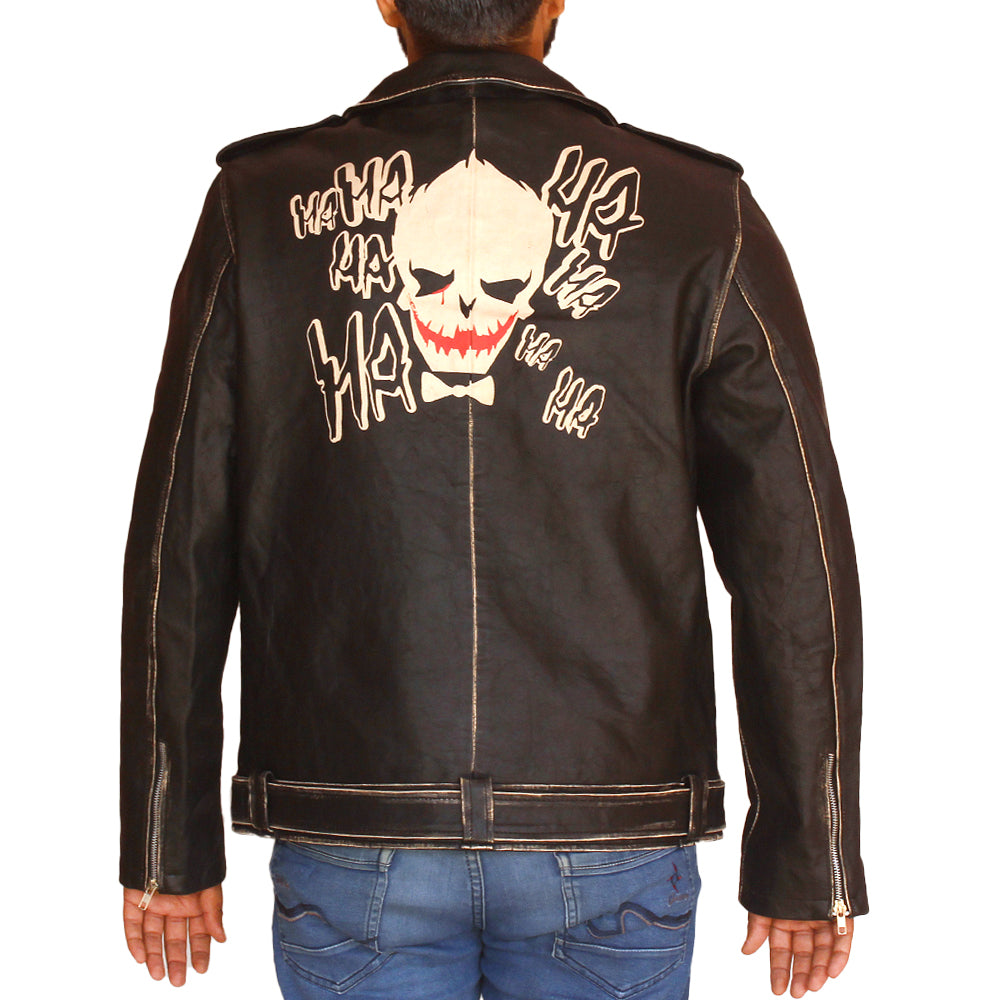 Men's Halloween cowhide leather jacket