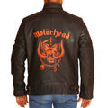 Men's Halloween black cowhide leather motorcycle jacket
