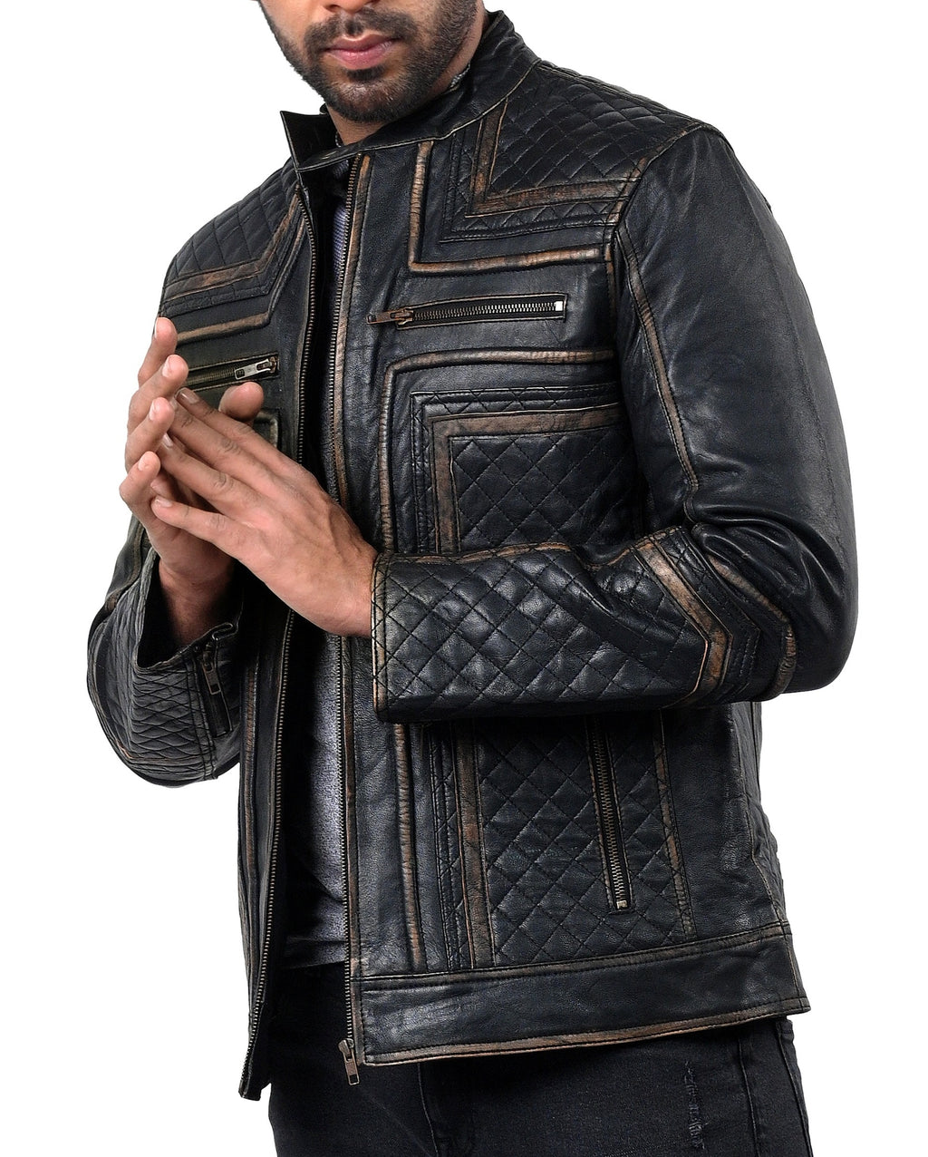 Fast Lemmy black sheepskin motorcycle jacket, photo 2