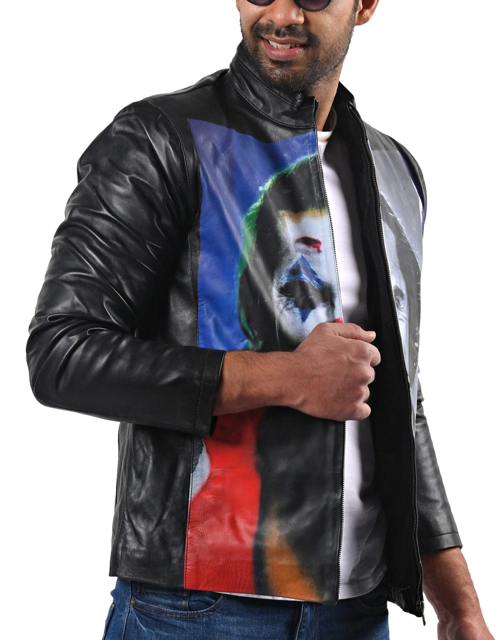 The Joker Halloween black sheepskin jacket, photo 4