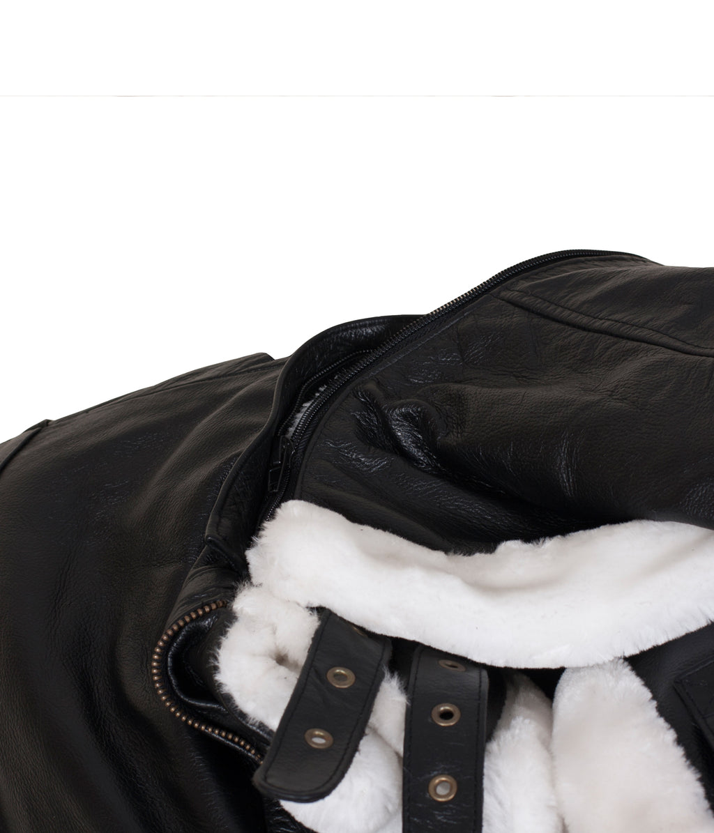 Arlesey black sheepskin B3 shearling bomber jacket, photo 4