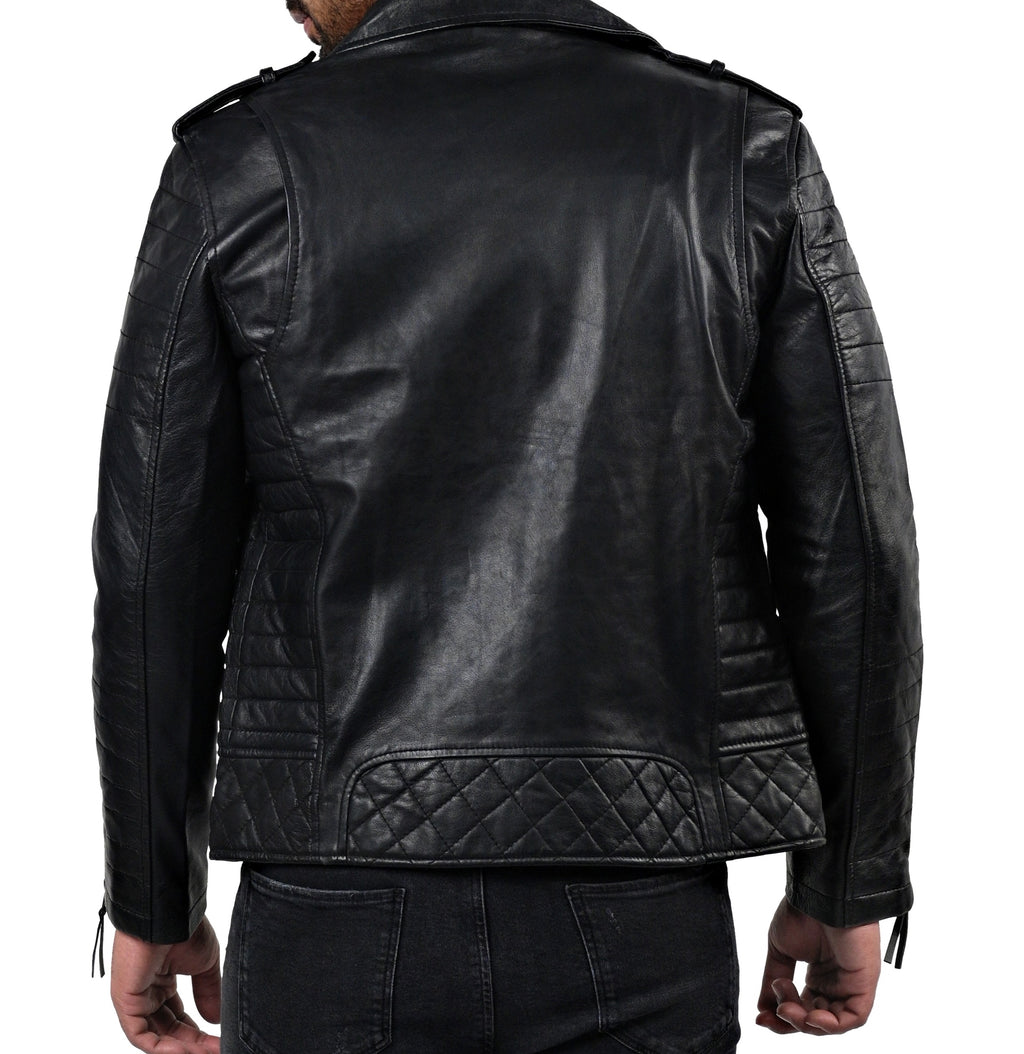 Boda Skins black sheepskin double breasted biker jacket, photo 4