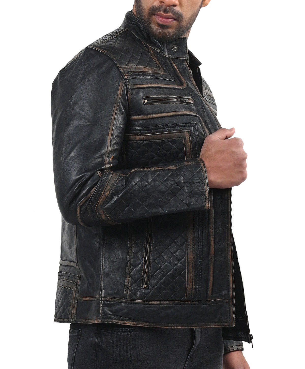 Fast Lemmy black sheepskin motorcycle jacket, photo 3