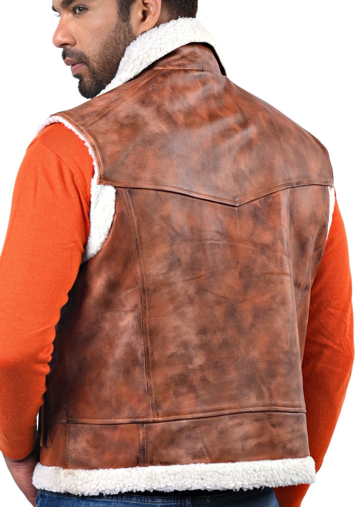 Axbridge tan sheepskin aviator vest, photo 4