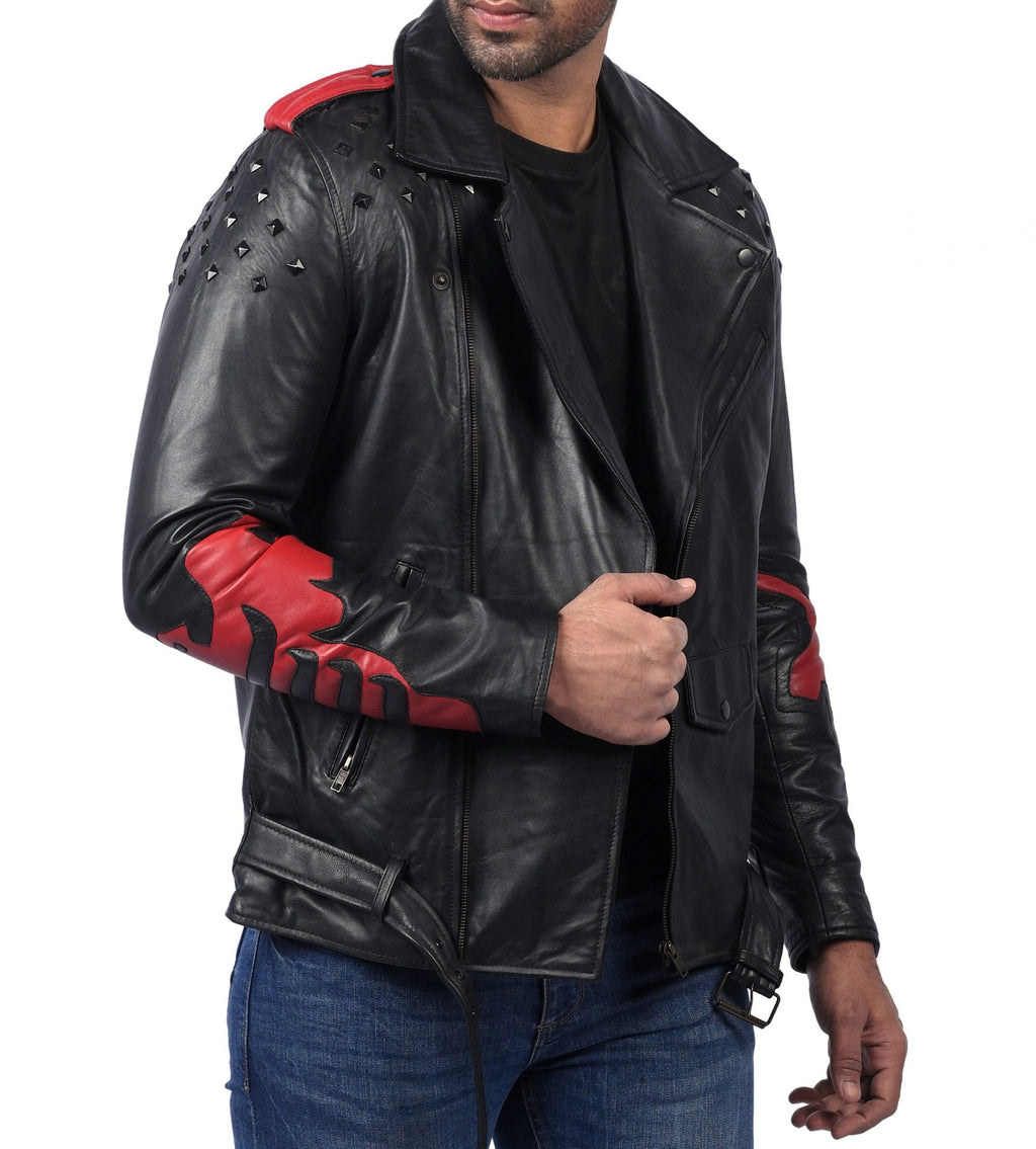 Blood Eagle black leather motorcycle jacket with eagle print, photo 6
