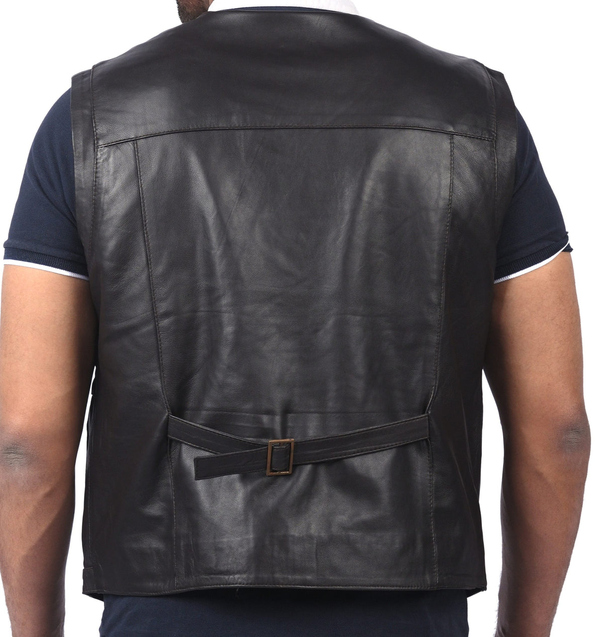 Basingstoke black sheepskin leather vest, photo 6