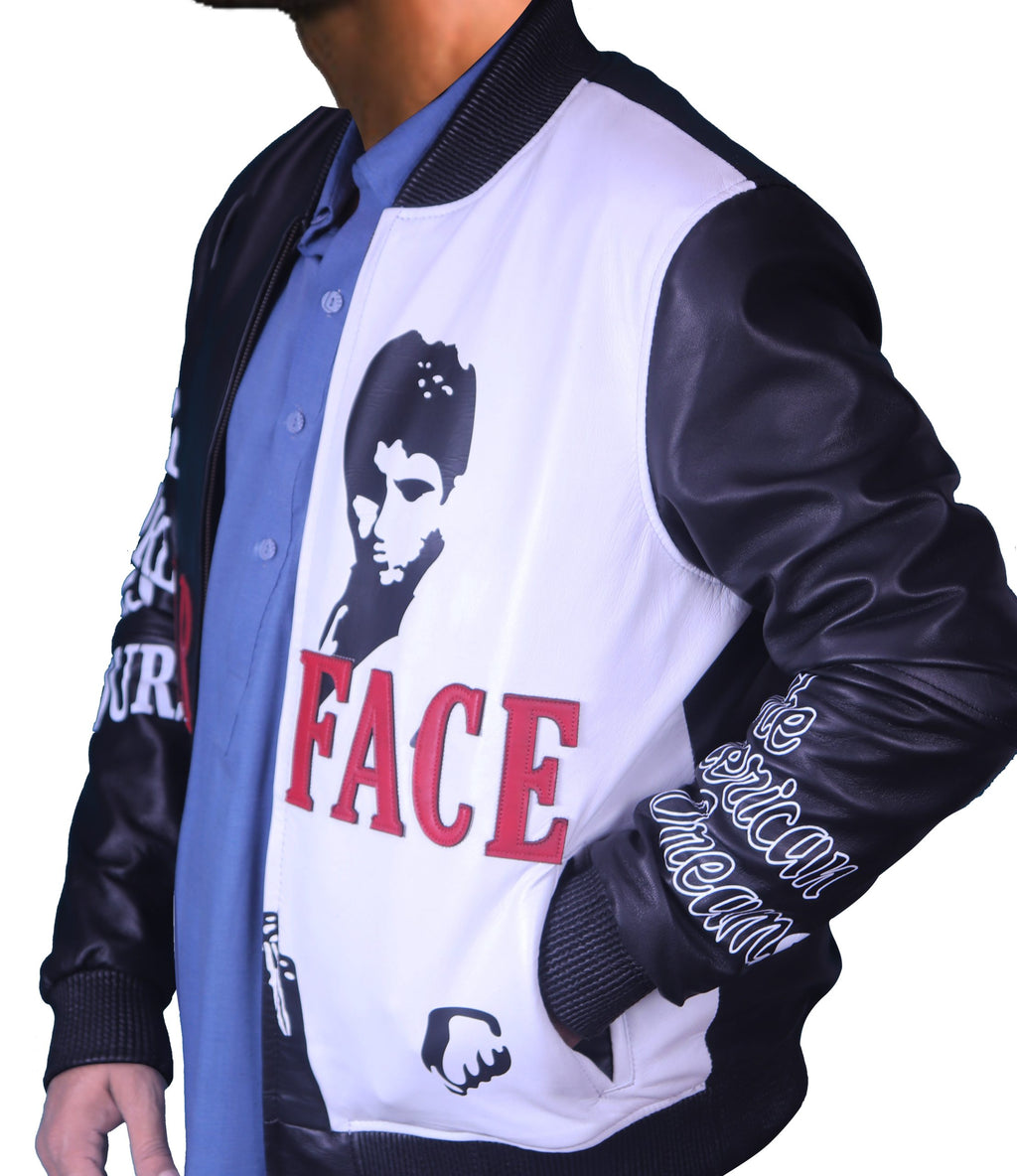 Scarface Tony Montana black and white leather jacket, photo 2