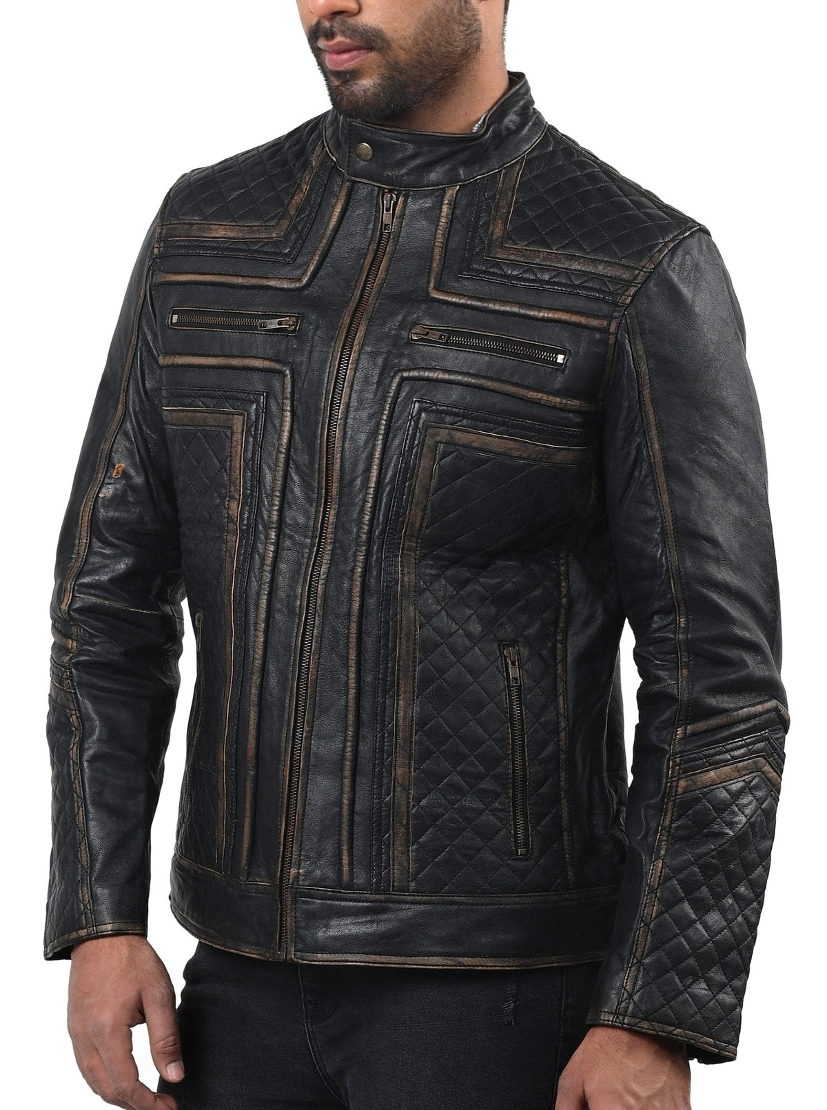 Fast Lemmy black sheepskin motorcycle jacket, photo 5