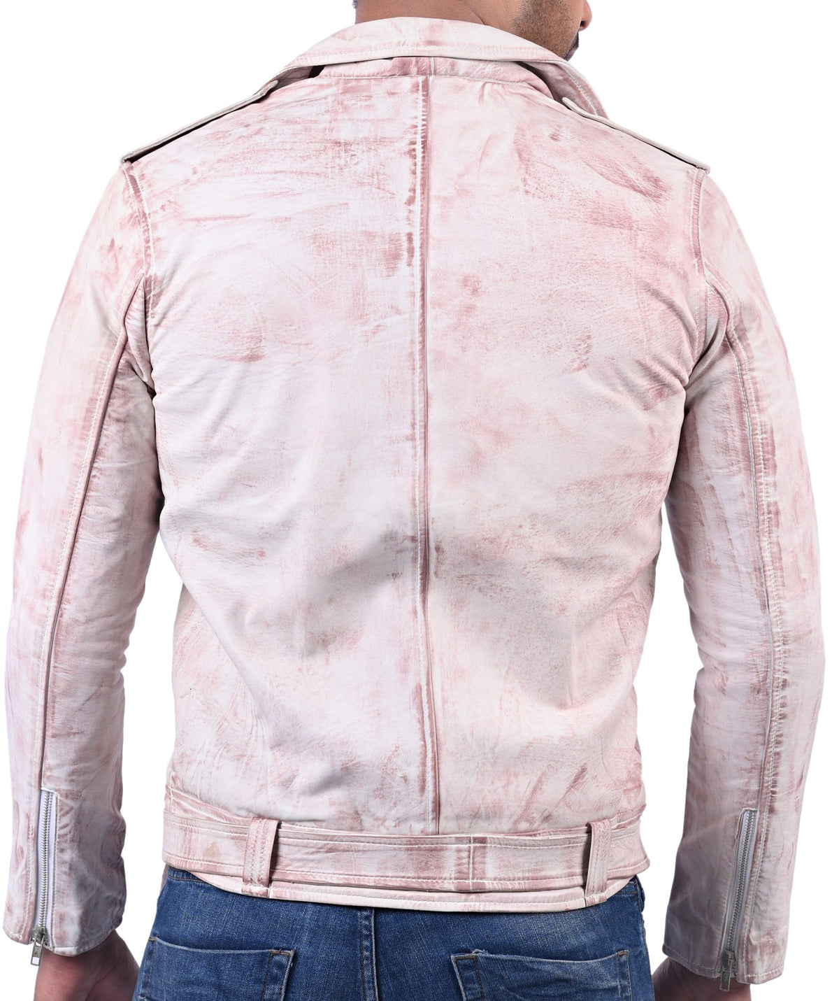 Brando light brown waxed sheepskin biker jacket, photo 2