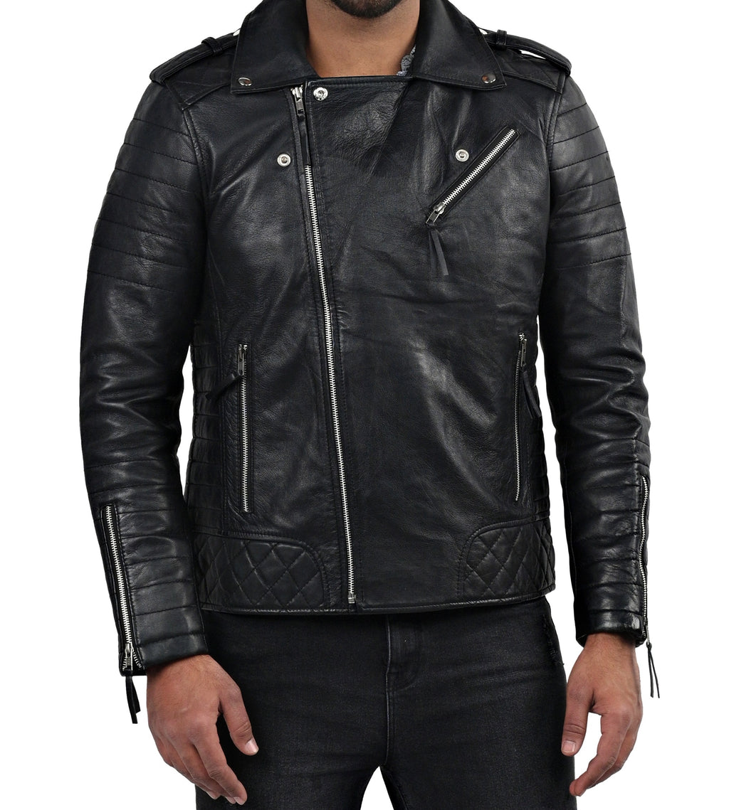 Boda Skins black sheepskin double breasted biker jacket, photo 7