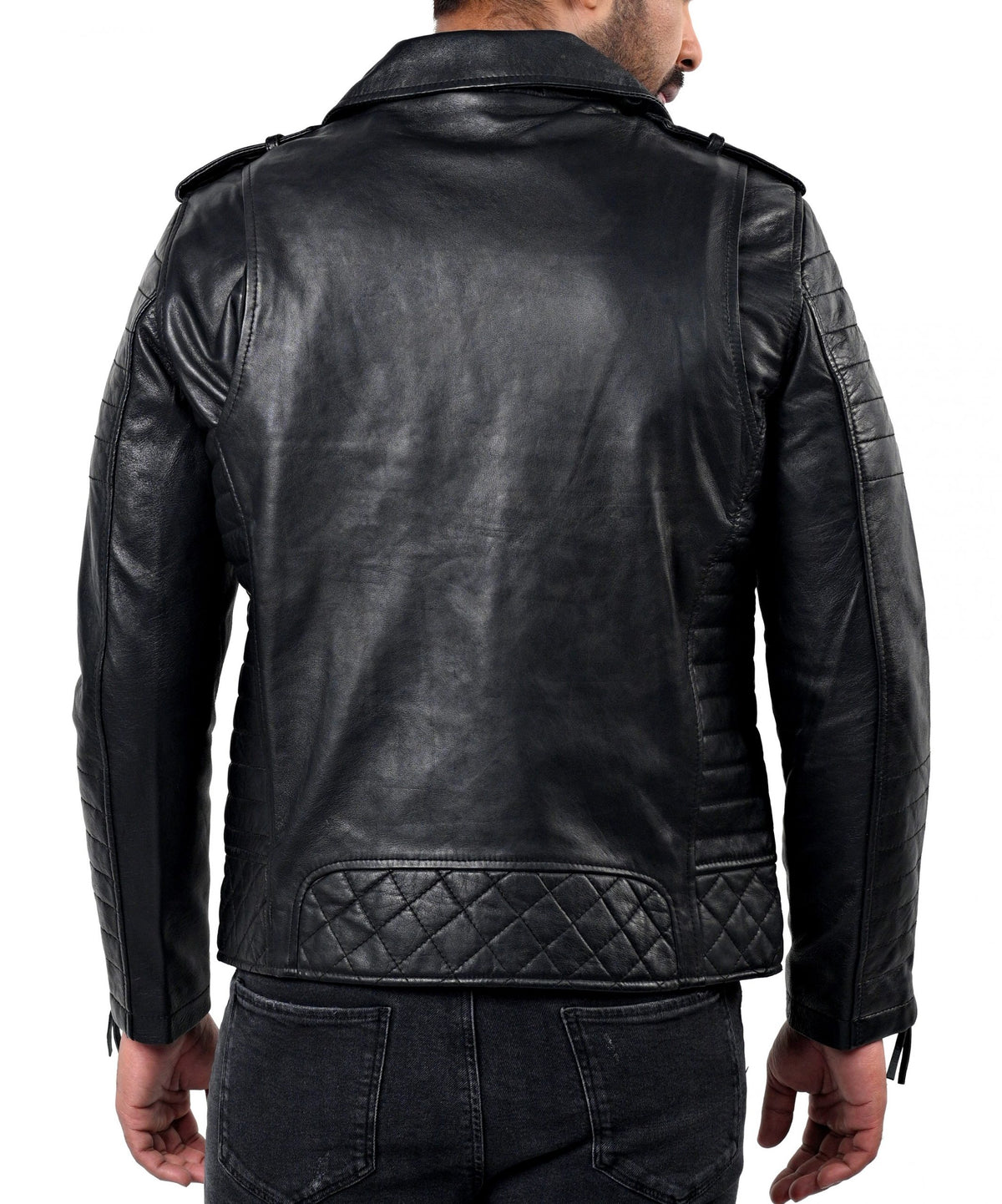 Boda Skins black sheepskin double breasted biker jacket, photo 2