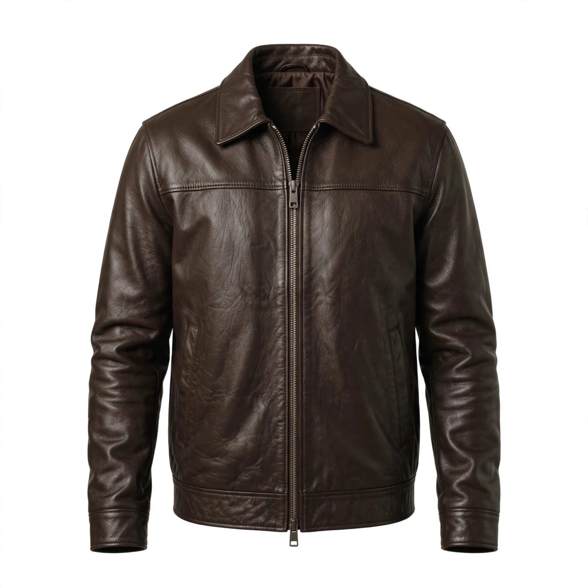 Arvo Heritage dark chocolate brown cowhide bomber jacket for men, photo 2