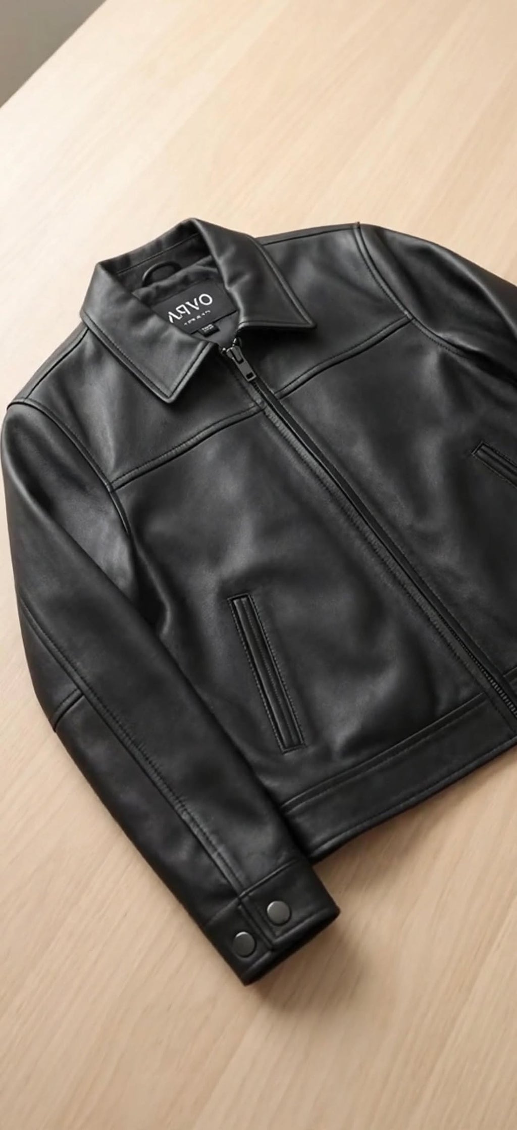 Black Vintage Moto Leather Jacket | 100% Genuine Leather | ARVO