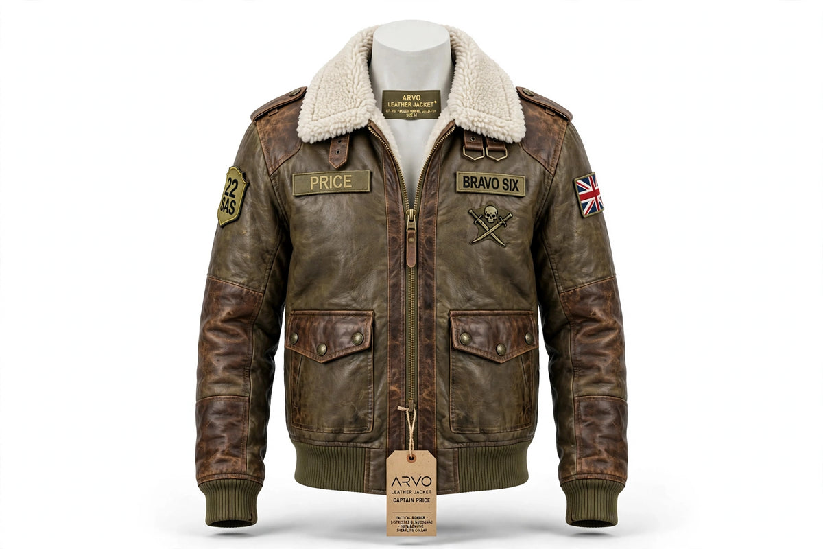 Captain Price COD 4 Tactical Bomber Leather Jacket - Bravo Six 22 SAS