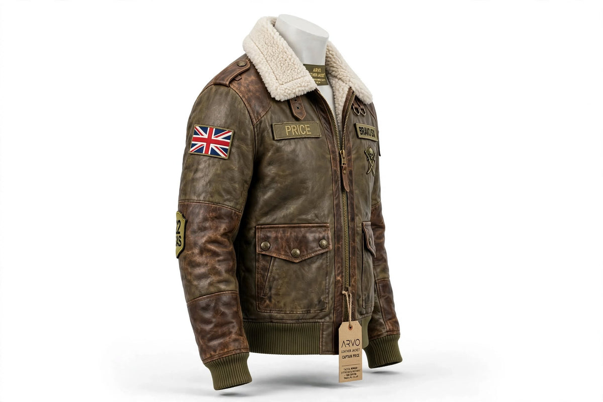 Captain Price COD 4 Tactical Bomber Leather Jacket - Bravo Six 22 SAS