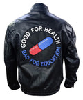 Akira Kaneda black biker bomber leather jacket for men