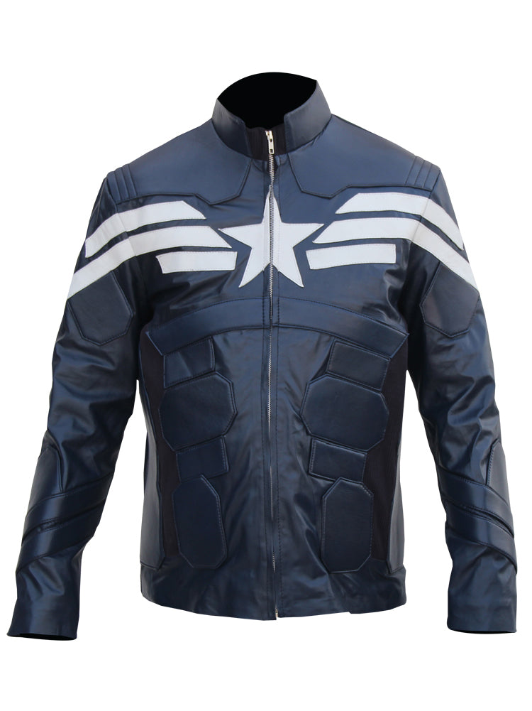 Captain America Winter Soldier white faux leather jacket for men
