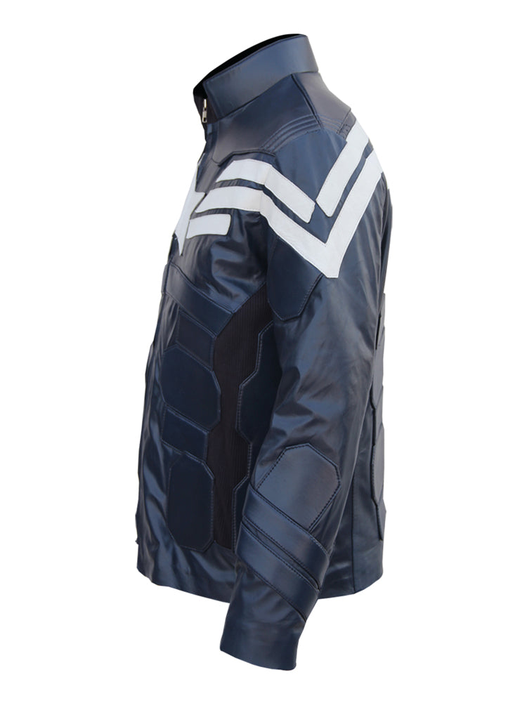 Captain America Winter Soldier white faux leather jacket, photo 3