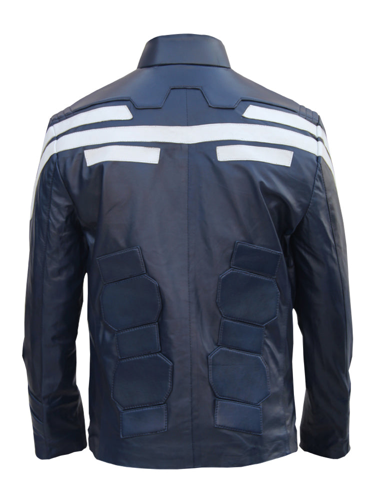 Captain America Winter Soldier white faux leather jacket, photo 2