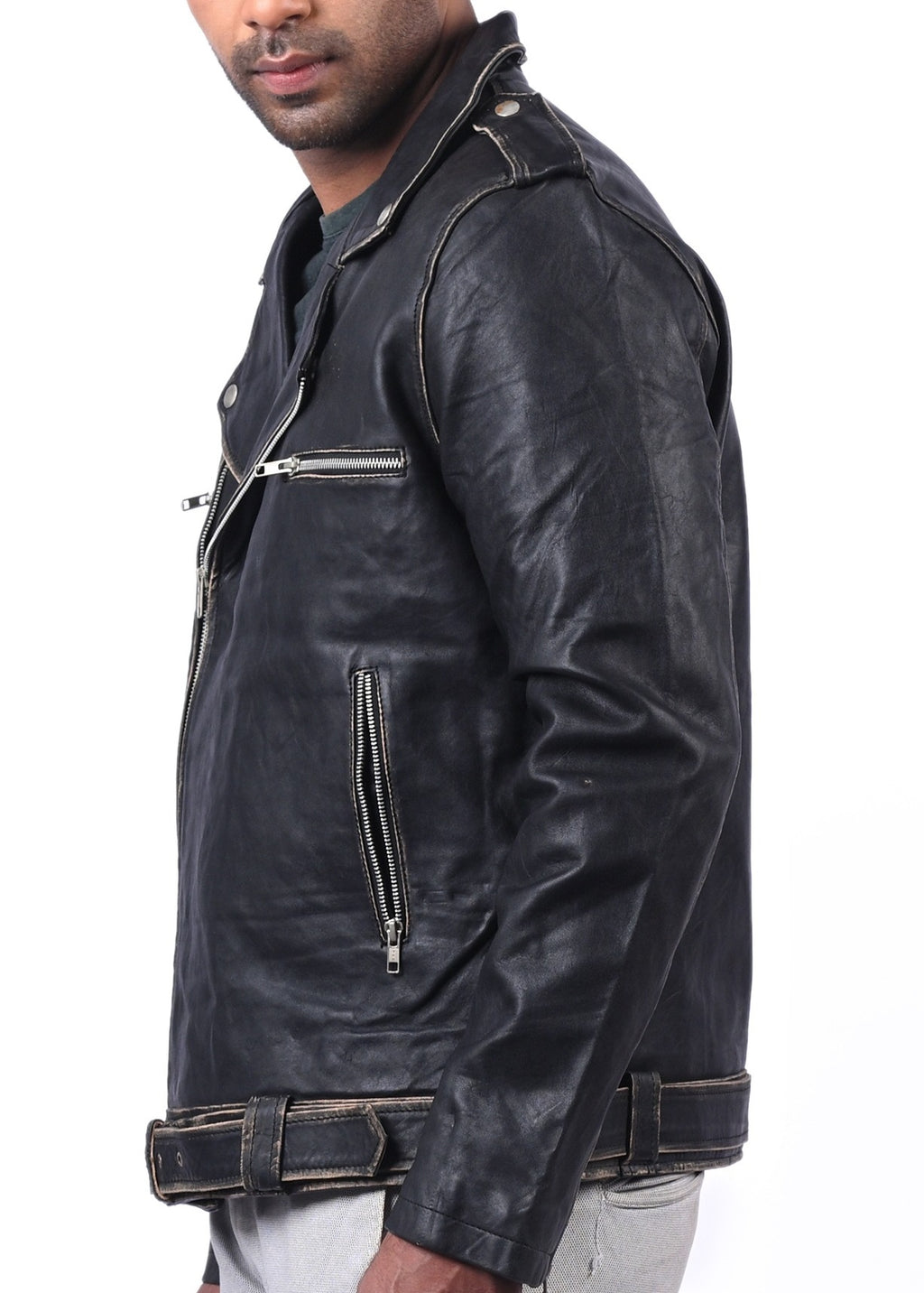 Blackpool Halloween skull sheepskin biker jacket, photo 4