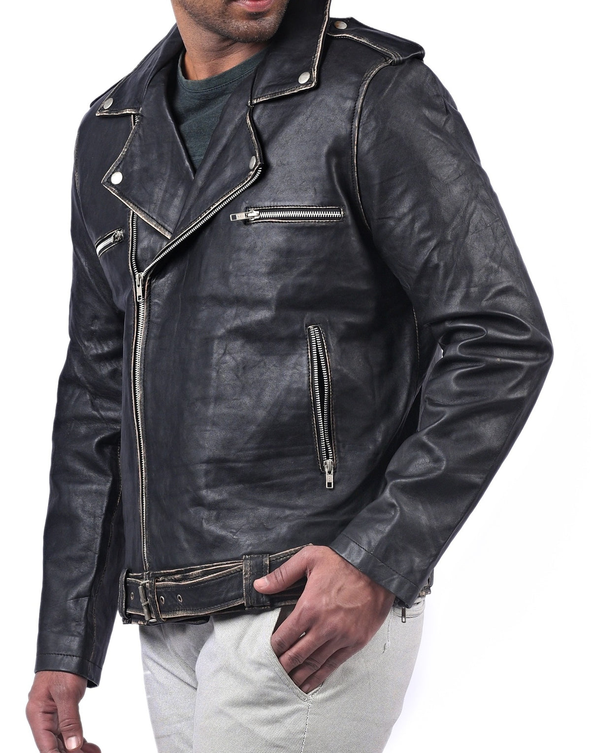 Blackpool Halloween skull sheepskin biker jacket, photo 5