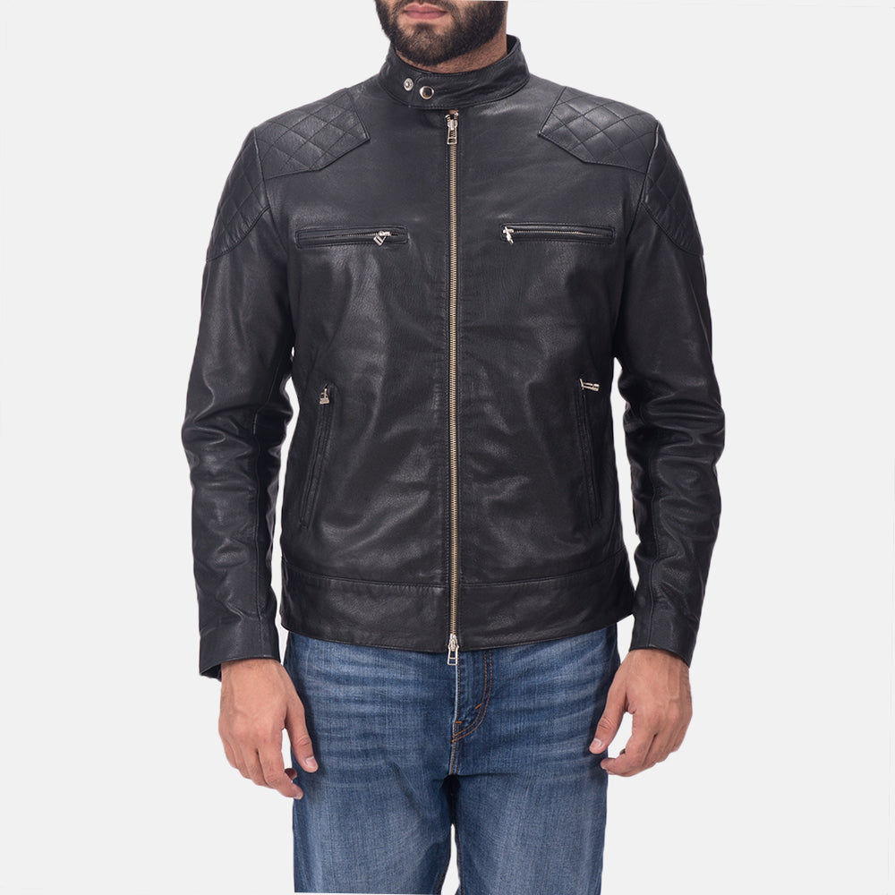 David Beckham black belted leather motorcycle jacket, photo 2