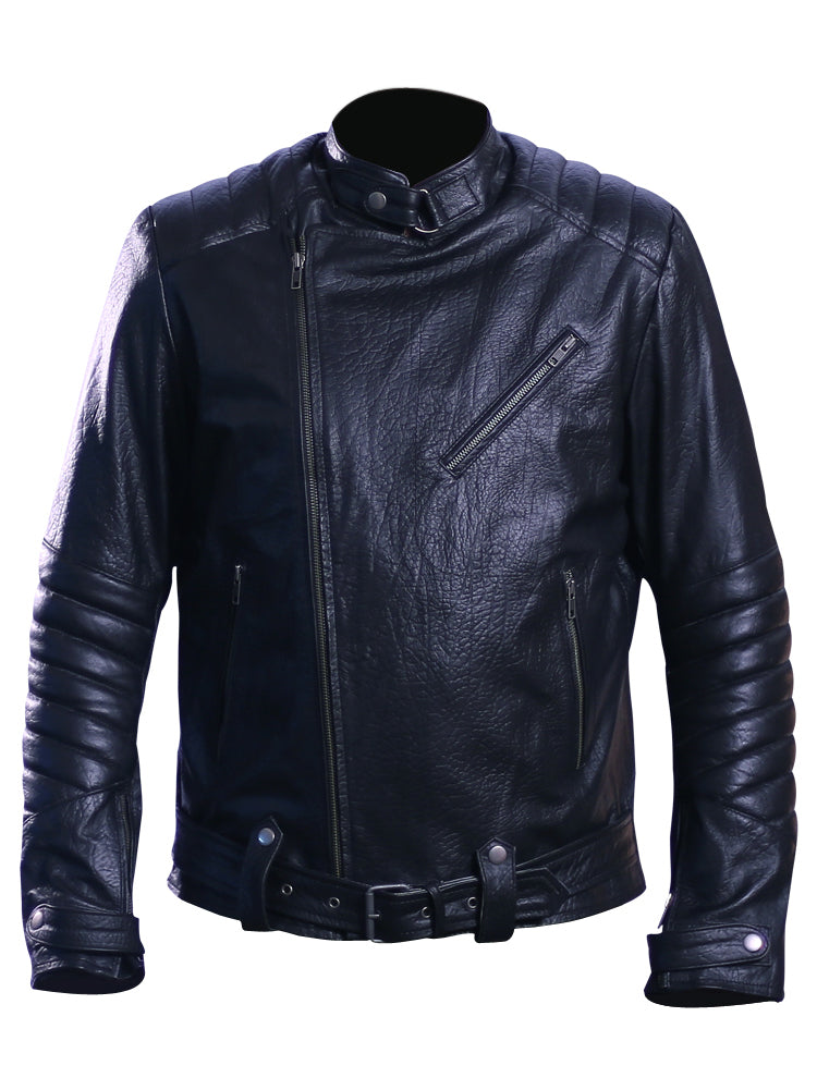 David Beckham style black full grain cowhide jacket, photo 2