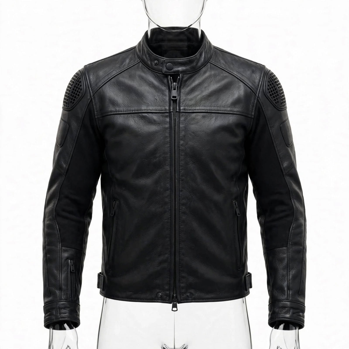 Arvo armored black cowhide motorcycle jacket with CE armor, photo 6