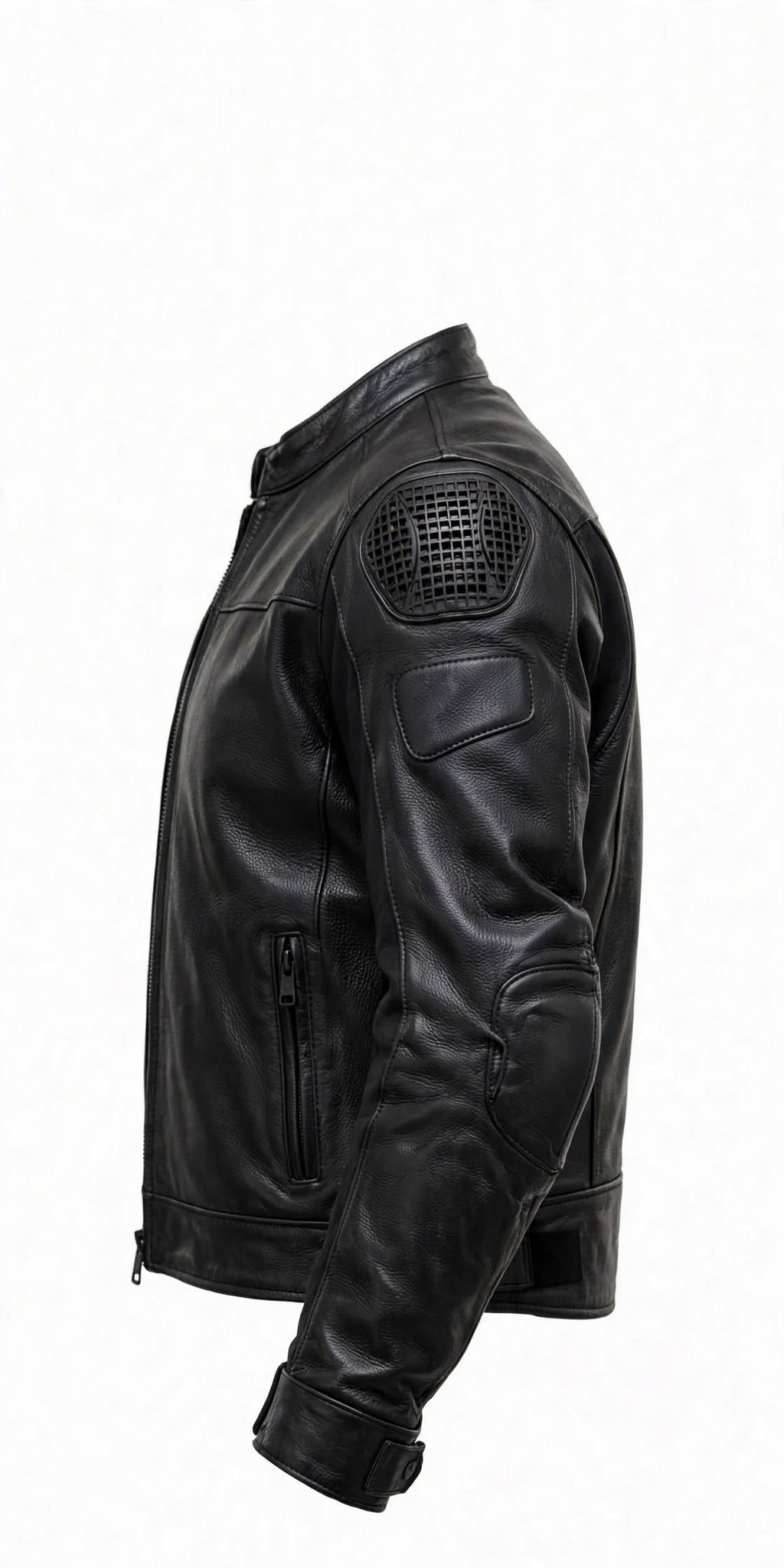 Arvo armored black cowhide motorcycle jacket with CE armor, photo 4