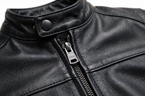 Arvo armored black cowhide motorcycle jacket with CE armor, photo 2