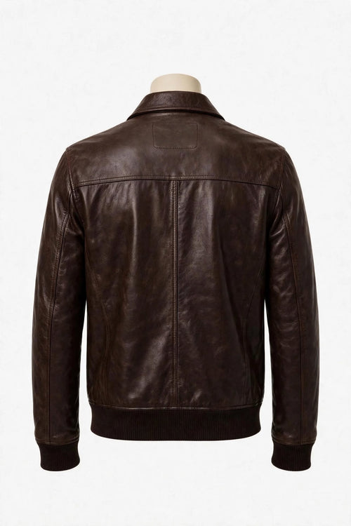 Arvo premium black genuine leather moto jacket for men, photo 2
