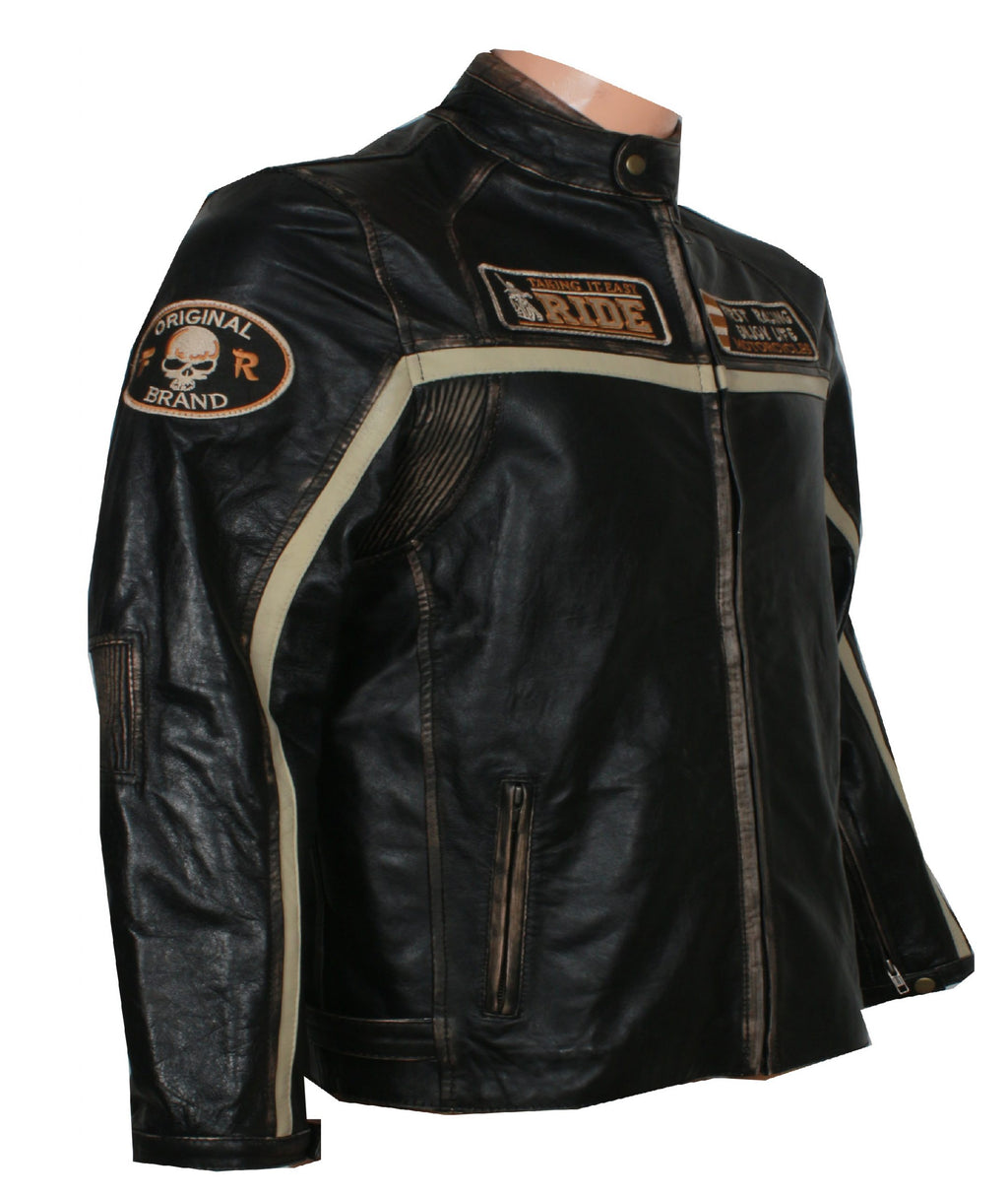Men's Ride Speed Metal black leather biker jacket, photo 3