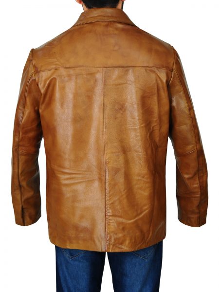 Rick Dalton tan leather jacket for men, photo 4