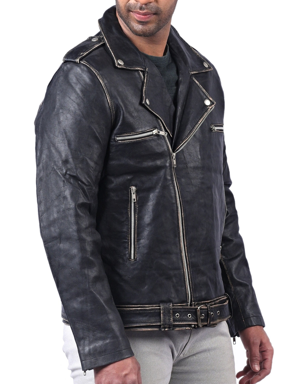 Blackpool Halloween skull sheepskin biker jacket, photo 2