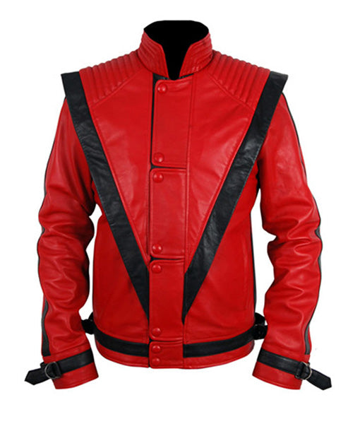 Michael Jackson Thriller red genuine leather jacket for men