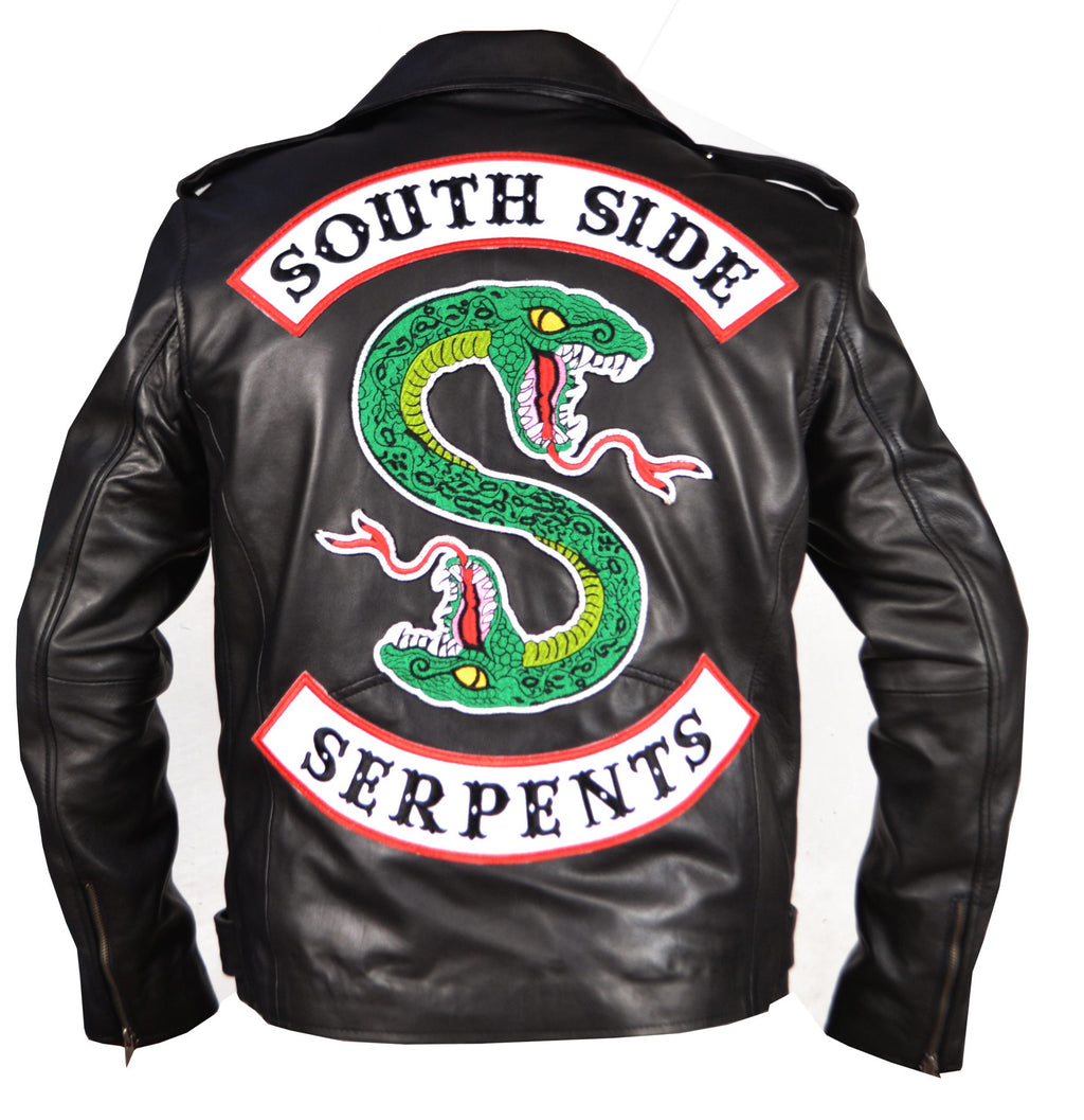 Jughead Jones Southside Serpents black lambskin leather jacket for men