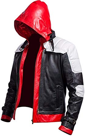 Batman Arkham Knight Red Hood hooded red jacket for men, photo 3