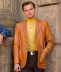 Rick Dalton tan leather jacket for men