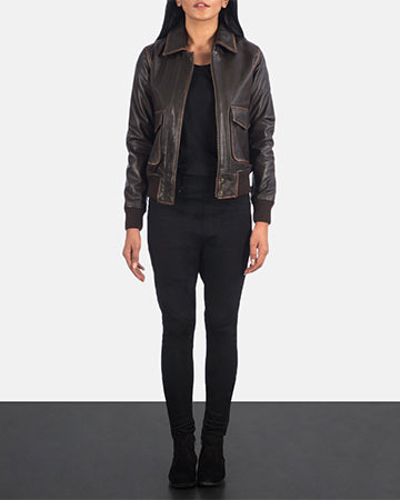 Bearsden brown goatskin bomber jacket for women, photo 7