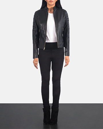 Campbeltown black quilted motorcycle jacket for women, photo 7